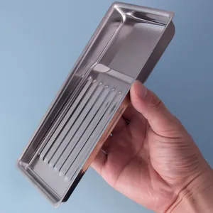 Stainless Steel Perforated Disinfection Tray Metal Tool Cleaning Basin for Salon and Tools