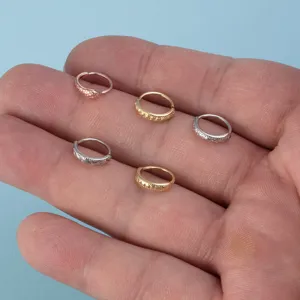 Fashion copper alloy hoop piercing nose ring set, trendy geometric body jewelry for women.
