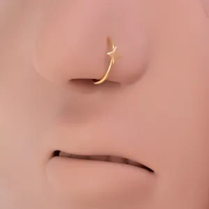 Goldfarbener Edelstahl Stern Nasenring Piercing Körperschmuck Hauptproduktpräsentation