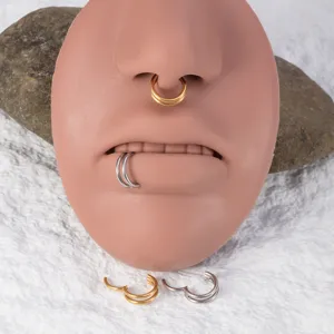 316 edelstahl doppel septum nasenring creole körperpiercing schmuck trendy lippen piercing ring