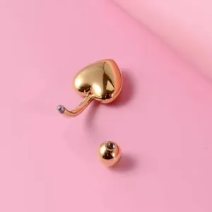 Goldener Herz Bauchnabelring Piercing Körperschmuck Nabelring minimalistischer süßer Stil glänzend