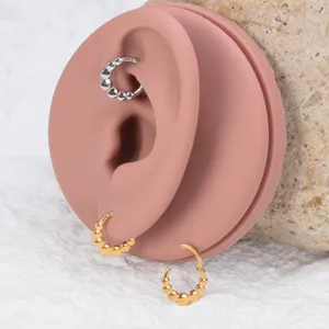 Europäischer Amerikanischer Stil 316 Edelstahl Scharnier Perlen Nasenring Hoop Unisex Körper Piercing Schmuck Gold Silber