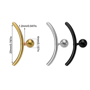 Edelstahl gebogener Langhantel Knorpel Piercing Ohrringe Set Mond Körperschmuck
