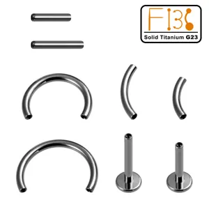 G23 Titan Piercing Schmuck Set Hufeisen Ring Gerade Gebogene Barbell Labret Stifte Set