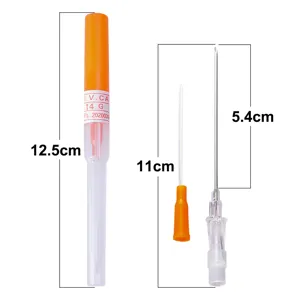 Disposable body piercing catheter needle 14G medical grade tool with precise size details for safe use.