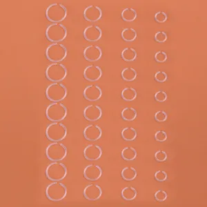 Klare Acryl Piercing Stecker Set transparente offene Ringe für Nase Lippe Ohr Piercing.