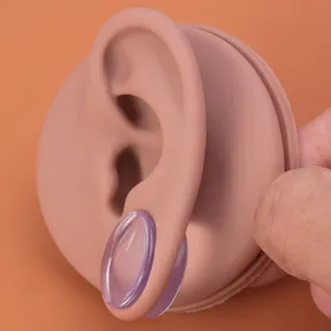 Acryl transparent lila Ohrdehner Stecker auf Silikon Ohr Modell für Körperpiercing Schmuck.