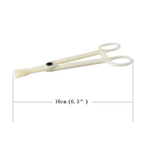 Plastic body piercing clamp tool catheter guide tool detail view showing length 16cm size.