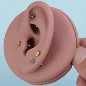 Titanium Flachrücken Labret Piercing Set, Körperschmuck für Knorpel und Ohrschmuck.