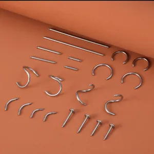 Titanium Body Piercing Schmuck Ersatzteile Set inklusive Barbell, Hufeisenring und Labret Stift.
