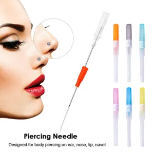Professional IV Catheter Piercing Needles Stainless Steel Body Piercing Tools For Nose Ear Lip Navel Jewelry Insertion Kits