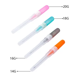 Professional body piercing needle set with catheter tubes in various sizes 14G 16G 18G 20G.