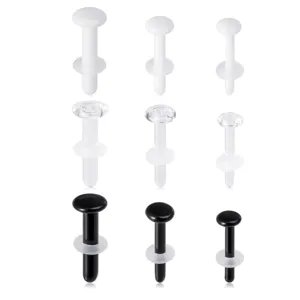 Transparente Piercing-Retainer aus Glas und Acryl für Nase, Ohr und Körperschmuck diskret.
