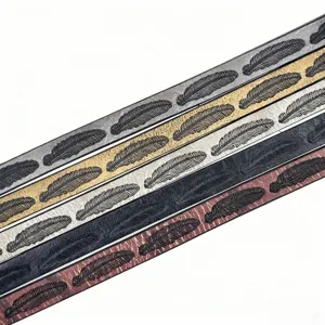 Bracciale in pelle con stampa piuma vintage da uomo elegante gioiello con chiusura acciaio