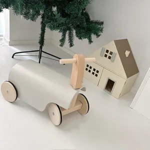 Bicicleta de equilibrio de madera para niños andador patinete en gris claro vista principal