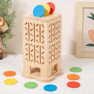 Wooden Montessori object permanence box educational toy for kids learning and fine motor skills