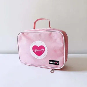 Rosa tragbare Spielzeug Aufbewahrungstasche mit Reißverschluss und Griff für Kinder ideal.