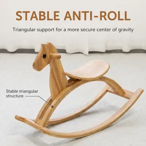 Cavallo a dondolo in legno giocattolo per bambini massiccio sicuro regalo di compleanno