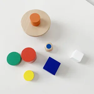 Educational wooden balancing game toy set with colorful blocks and dice for kids learning.