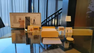 Miniatur Holz Schlafzimmer Möbel Spielzeug Set Puppenhaus Zubehör für Kinder spielen.