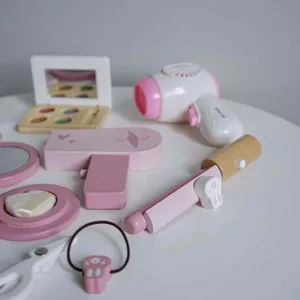 Enfants bois maquillage jouet ensemble simulation coiffeuse jeux de rôle jouets pour filles