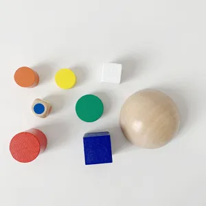 Educational wooden toys geometric blocks set for kids early learning and Montessori play detail