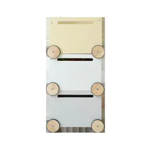 Wooden 3-tier toy storage cart with wheels for kids, colorful rolling organizer for room.