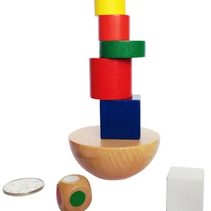 Wooden Balancing Game Montessori Educational Toys Building Blocks Set With Storage Bag For Kids Early Learning
