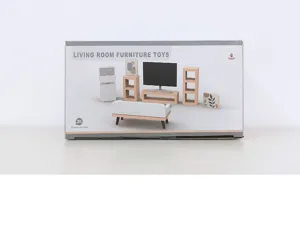 Holz Puppenhaus Wohnzimmer Miniatur Möbel Spielzeug Set für Kinder Rollenspiel Spaß