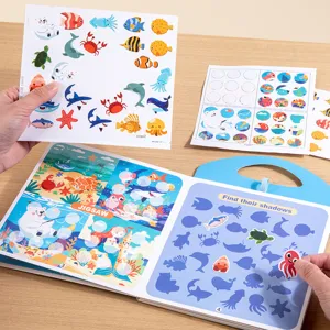 Early education water drawing book animal cognitive stickers educational toy for kids