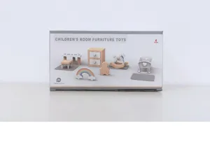 Kinder Holz Miniatur Puppenhaus Möbel Set mit süßen Zimmer Zubehör für kreatives Spiel.
