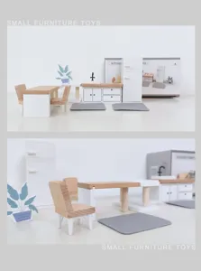 Hölzernes Puppenhaus Küchenmöbel Miniatur Spielzeug Set für Kinder und Mädchen