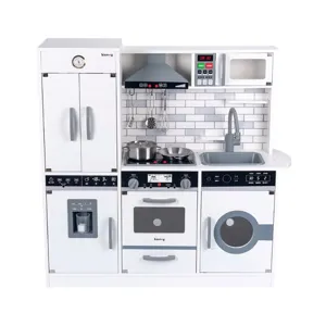 Grande set cucina giocattolo in legno per bambini con frigorifero forno a microonde