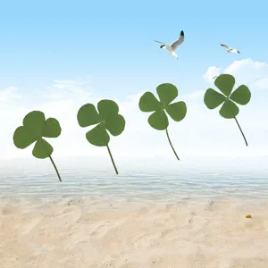 Four-leaf clover dried flower specimens for handmade DIY crafts, resin jewelry and phone cases.