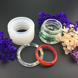 Silicone Bracelet Mold DIY Epoxy Resin Casting Tool For Dried Flower Ink Craft Jewelry Making Clear Mold