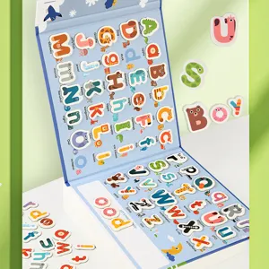 Wooden alphabet spelling learning toy book for kids early educational ABC letters puzzle.