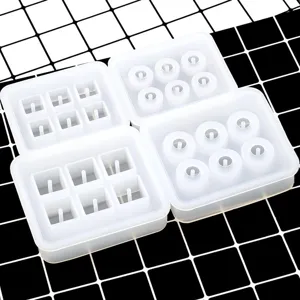 DIY Silicone Mold 6-Cavity Cube Sphere Pendant Resin Casting Mold Handmade Necklace Jewelry Making Craft Tool