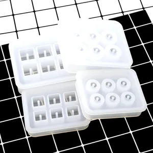 Clear 6-Cavity Silicone Resin Molds for Square and Sphere Pendant DIY Epoxy Casting