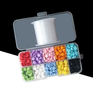 DIY Beading Kit Colorful Star Loose Beads Transparent Storage Box Elastic String Craft Supplies