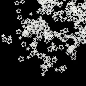 Transparent matte hollow star sequins for nail art DIY and UV resin crafts decoration items.