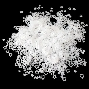 Translucent matte hollow star sequins for nail art DIY and resin filling, ideal crafts.