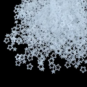 Translucent matte hollow star sequins for nail art DIY, resin crafts and eye makeup decoration.