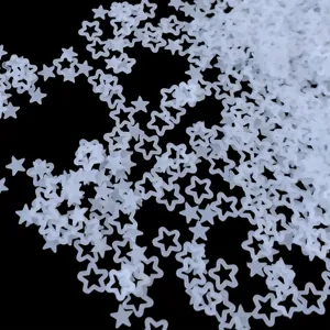 Hollow star nail sequins matte translucent glitter flakes for DIY nail art and resin crafts.