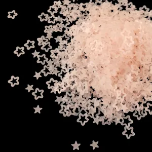 Translucent frosted hollow star sequins for nail art DIY and resin crafts decoration.