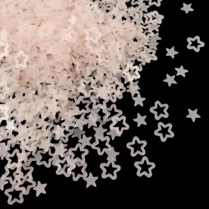 Transparent matte frosted star sequins for nail art DIY, epoxy resin filling, makeup.