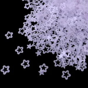Transparent matte hollow star sequins for nail art DIY and resin crafts decoration.