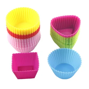 Silicone Muffin Cup Cake Baking Mold Jelly Pudding Mold Epoxy Resin Mixing Tool DIY Handmade Accessory