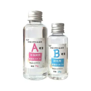 Crystal clear epoxy resin AB glue 3:1 hard crystal dispensing glue 100g set for DIY crafts.