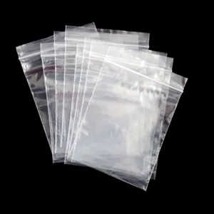 Detail doorzichtige hersluitbare plastic zakjes, PE verpakkingszakje voor kleine artikelen.