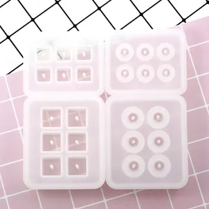 Silicone mold for DIY pendant epoxy resin crafting 6-grid square round shape tool